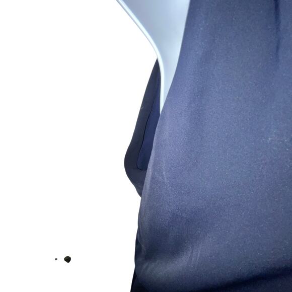 NWT Ralph Lauren Navy Sleeveless V-Neck A-Line Ruched Dress – Size 12 - Picture 4 of 7